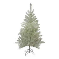 4.5' Metallic Platinum Artificial Tinsel Christmas Tree - Unlit