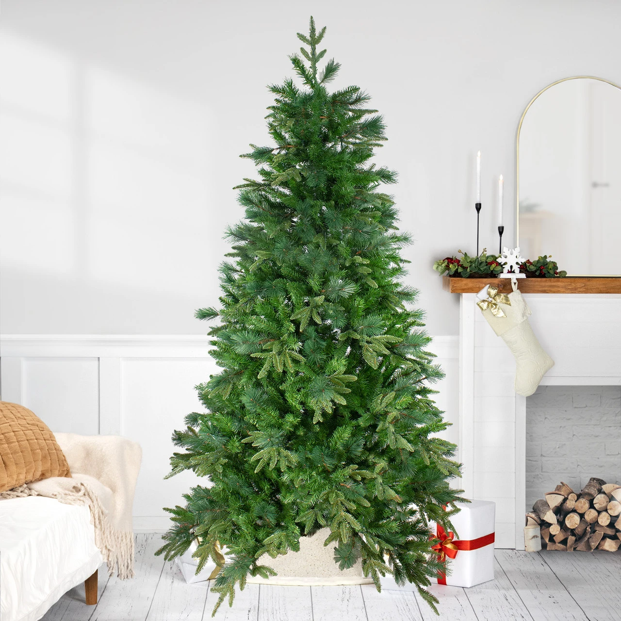 7.5' Medium Mixed Rosemary Emerald Angel Pine Artificial Christmas Tree - Unlit 3 7.5' Medium Mixed Rosemary Emerald Angel Pine Artificial Christmas Tree - Unlit