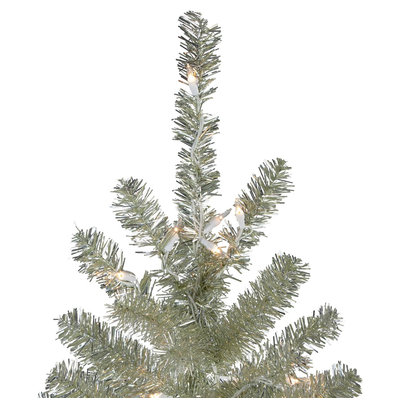 4.5' Soft Metallic Champagne Artificial Tinsel Christmas Tree - Clear Lights 6 4.5' Soft Metallic Champagne Artificial Tinsel Christmas Tree - Clear Lights - Image 4