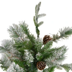 6.5' Flocked Rosemary Emerald Angel Pine Artificial Christmas Tree, Unlit -Optimal Christmas Shop northlight v27353 2 31357.1683238830