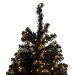 Pre-Lit LED Black Crystal Pine With Gold Glitter Artificial Christmas Tree - 7.5 Ft Clear Lights -Optimal Christmas Shop northlight v27364 2 08986.1667573612