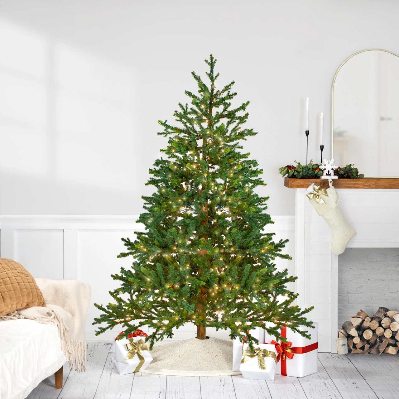 6.5' Pre-Lit Full North Pine Artificial Christmas Tree - Clear LED Lights 3 6.5' Pre-Lit Full North Pine Artificial Christmas Tree - Clear LED Lights