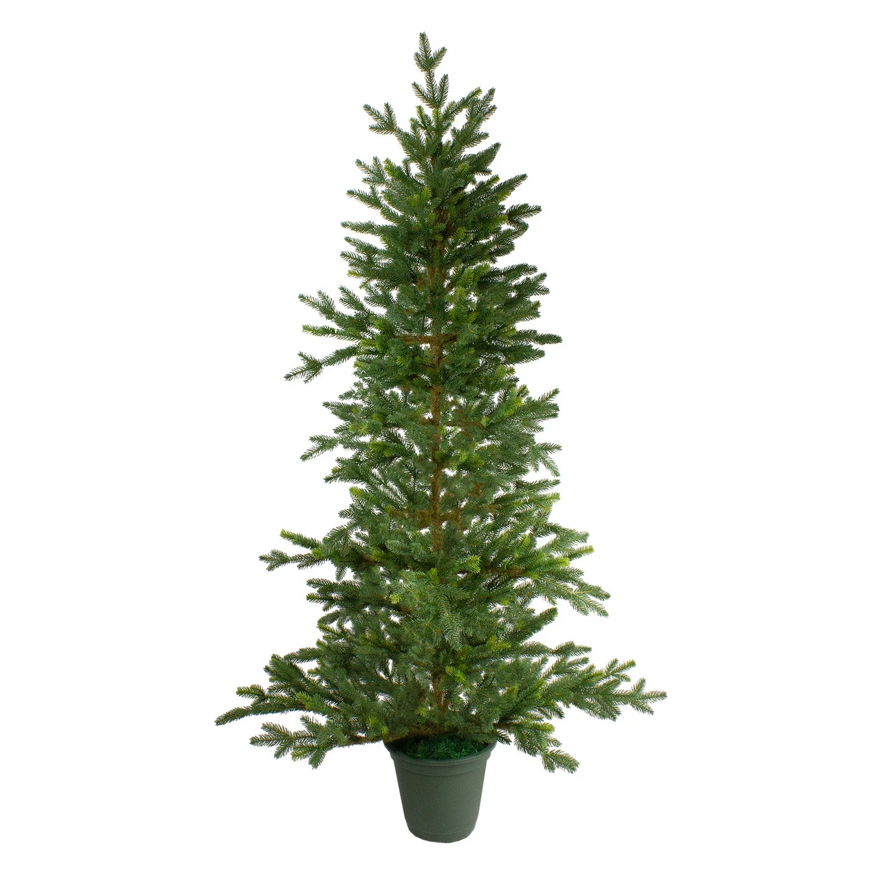 6' Noble Pine Slim Artificial Christmas Tree In Terracotta Pot - Unlit 3 6' Noble Pine Slim Artificial Christmas Tree In Terracotta Pot - Unlit