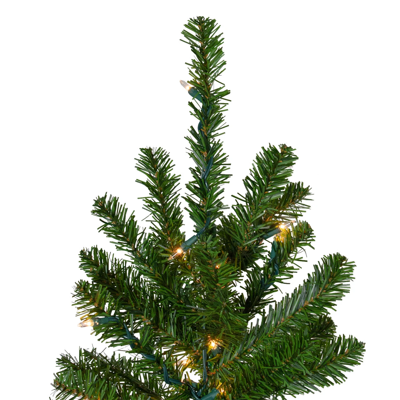 7.5' Pre-Lit Pencil Canadian Pine Artificial Christmas Tree - Clear Lights 4 7.5' Pre-Lit Pencil Canadian Pine Artificial Christmas Tree - Clear Lights - Image 2