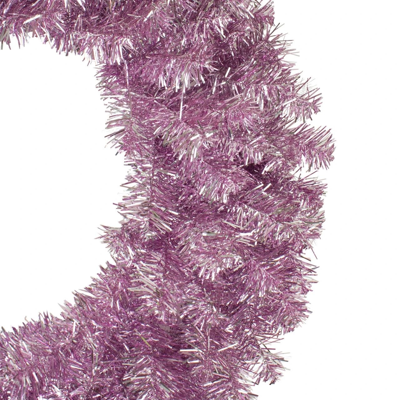 Metallic Pink Tinsel Artificial Christmas Wreath, 24-Inch, Unlit 4 Metallic Pink Tinsel Artificial Christmas Wreath, 24-Inch, Unlit - Image 2