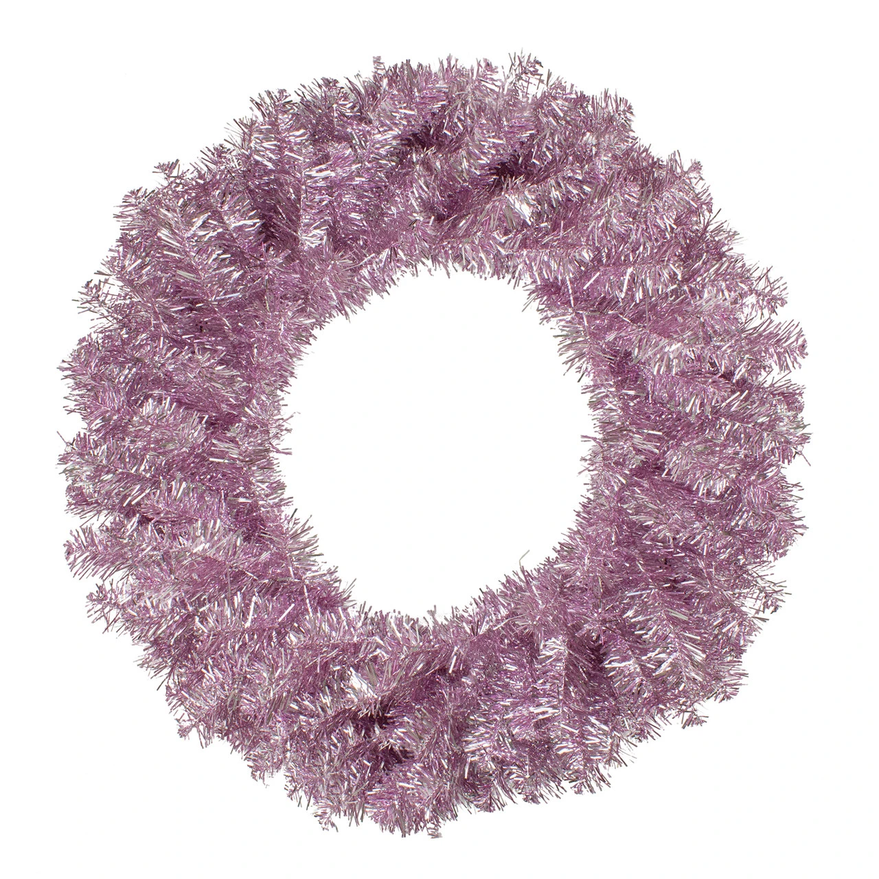 Metallic Pink Tinsel Artificial Christmas Wreath, 24-Inch, Unlit 3 Metallic Pink Tinsel Artificial Christmas Wreath, 24-Inch, Unlit