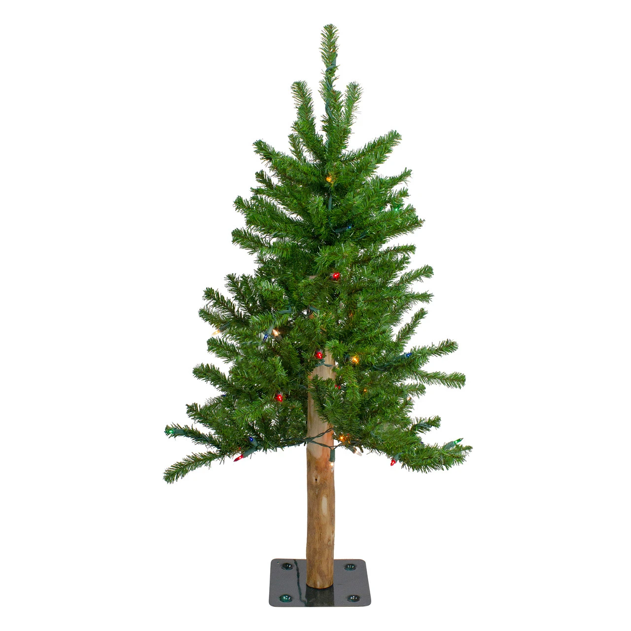 3' Pre-Lit Alpine Artificial Christmas Tree - Multi Lights 3 3' Pre-Lit Alpine Artificial Christmas Tree - Multi Lights