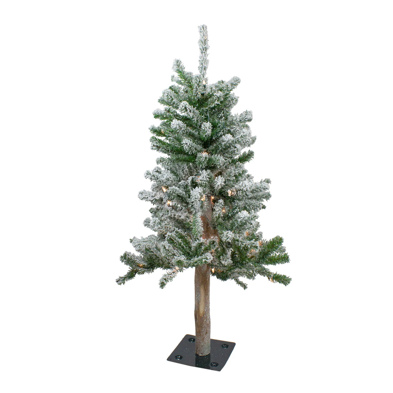 3' Pre-Lit Flocked Alpine Artificial Christmas Tree - Clear Lights 3 3' Pre-Lit Flocked Alpine Artificial Christmas Tree - Clear Lights