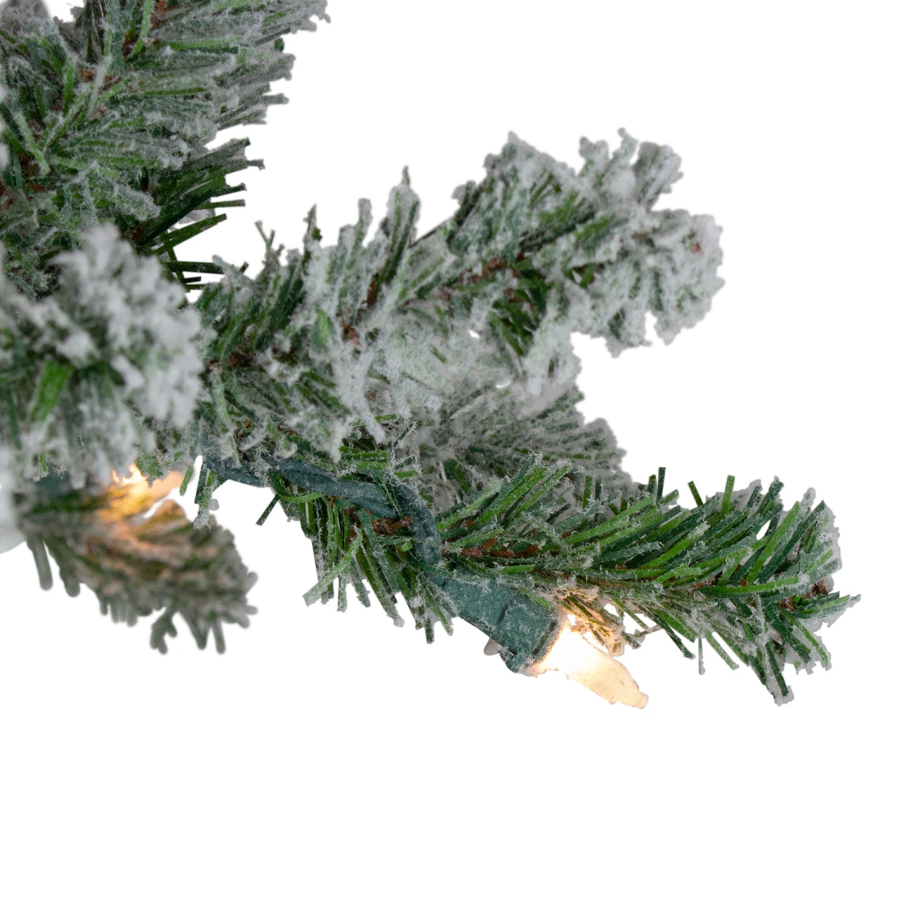7' Pre-Lit Pencil Flocked Alpine Artificial Christmas Tree - Clear Lights 5 7' Pre-Lit Pencil Flocked Alpine Artificial Christmas Tree - Clear Lights - Image 3