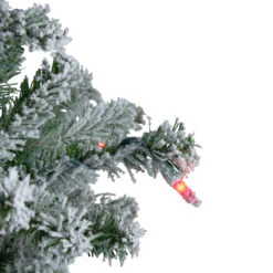 Set Of 3 Pre-Lit Flocked Alpine Artificial Christmas Trees 5' - Multi Lights -Optimal Christmas Shop northlight v27441 4 67144.1667533894