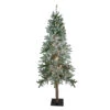 7' Pre-Lit Pencil Flocked Alpine Artificial Christmas Tree - Clear Lights -Optimal Christmas Shop northlight v27441updated 94744.1676305833