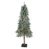 6' Pre-Lit Flocked Alpine Artificial Christmas Tree - Multi Lights