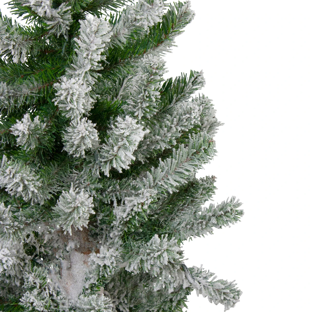 Set Of 3 Slim Flocked Alpine Artificial Christmas Trees 6' - Unlit 6 Set Of 3 Slim Flocked Alpine Artificial Christmas Trees 6' - Unlit - Image 4