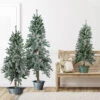 Set Of 3 Slim Flocked Alpine Artificial Christmas Trees 6' - Unlit -Optimal Christmas Shop northlight v27447 28051.1667533898
