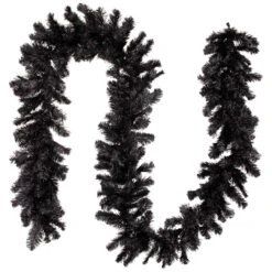9' X 10" Black Colorado Spruce Artificial Halloween Garland - Unlit