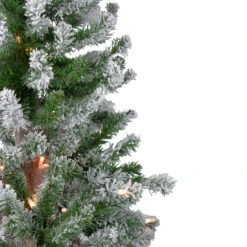 4ft Pre-Lit Flocked Alpine Artificial Christmas Tree, Clear Lights -Optimal Christmas Shop northlight v90204 2 38401.1667534911