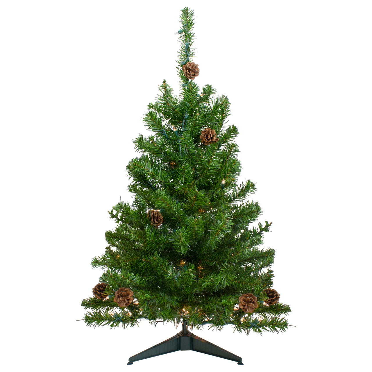 3' Pre-Lit Canadian Pine With Pine Cones Artificial Christmas Tree - Clear Lights 3 3' Pre-Lit Canadian Pine With Pine Cones Artificial Christmas Tree - Clear Lights