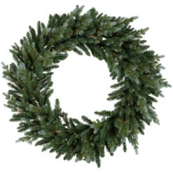 Pre-Lit Blue Spruce Artificial Christmas Wreath, 48-Inch, Clear Lights