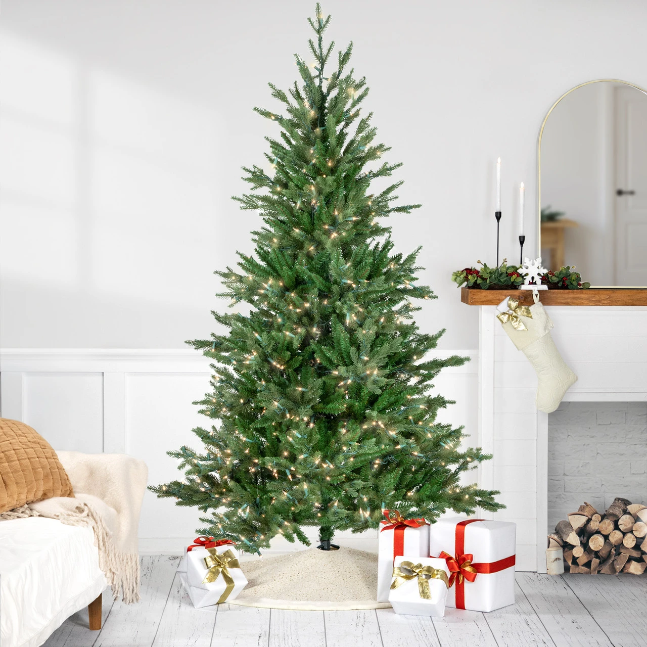7' Pre-Lit Grande Spruce Artificial Christmas Tree, Clear Lights 3 7' Pre-Lit Grande Spruce Artificial Christmas Tree, Clear Lights