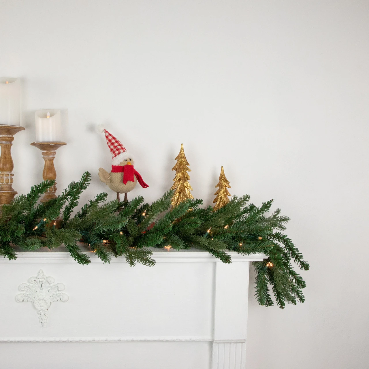 9' X 14" Pre-Lit Grande Spruce Artificial Christmas Garland, Clear Lights 5 9' X 14" Pre-Lit Grande Spruce Artificial Christmas Garland, Clear Lights - Image 3