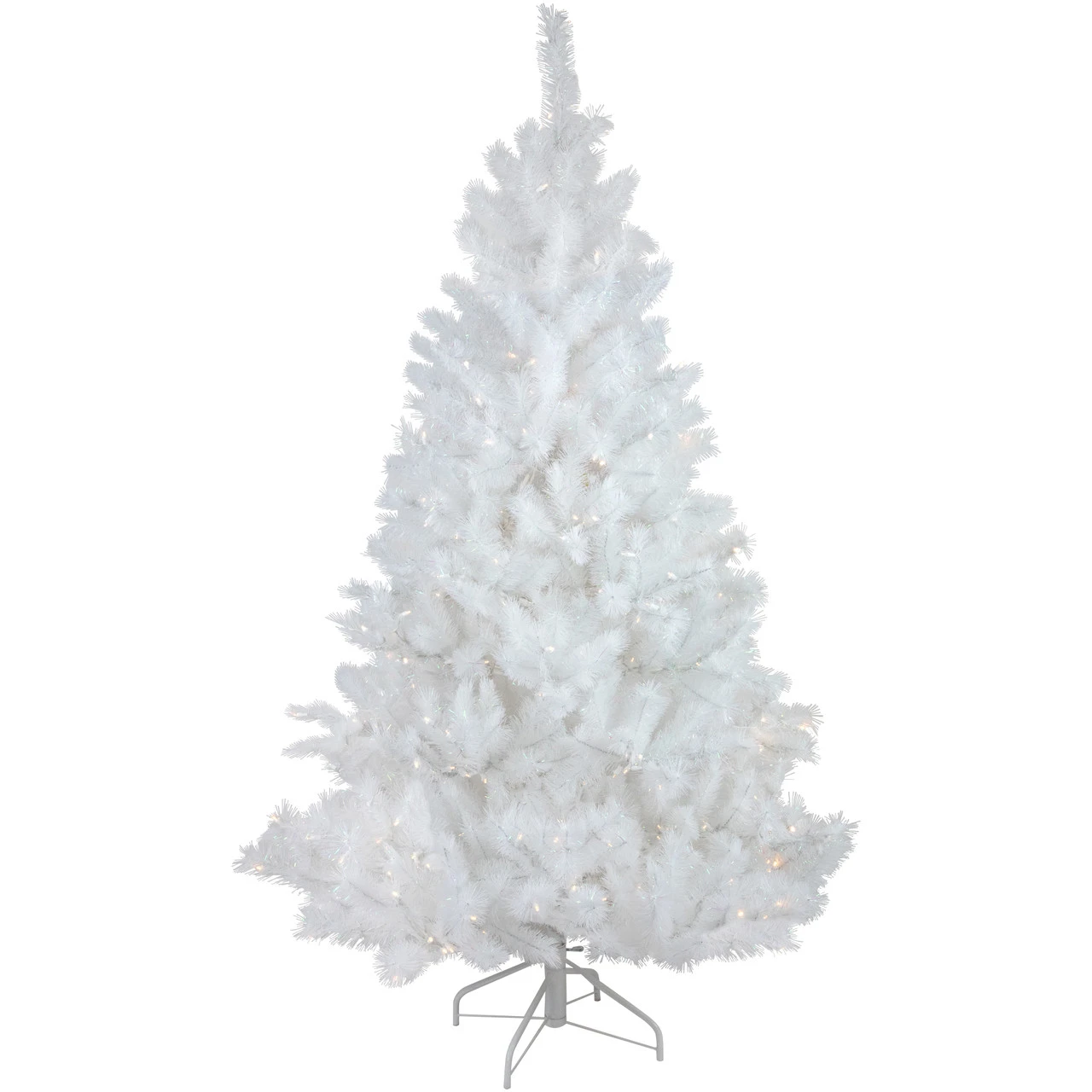 6.5' Pre-Lit White Alaskan Pine Artificial Christmas Tree, Warm White LED Lights 4 6.5' Pre-Lit White Alaskan Pine Artificial Christmas Tree, Warm White LED Lights - Image 2