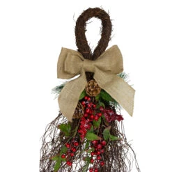 24" Iced Berries And Burlap Artificial Christmas Twig Teardrop Swag 9 24" Iced Berries And Burlap Artificial Christmas Twig Teardrop Swag -Optimal Christmas Shop northlight vm02184 1 41210.1667658057