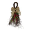 24" Iced Berries And Burlap Artificial Christmas Twig Teardrop Swag -Optimal Christmas Shop northlight vm02184 68432.1667658056