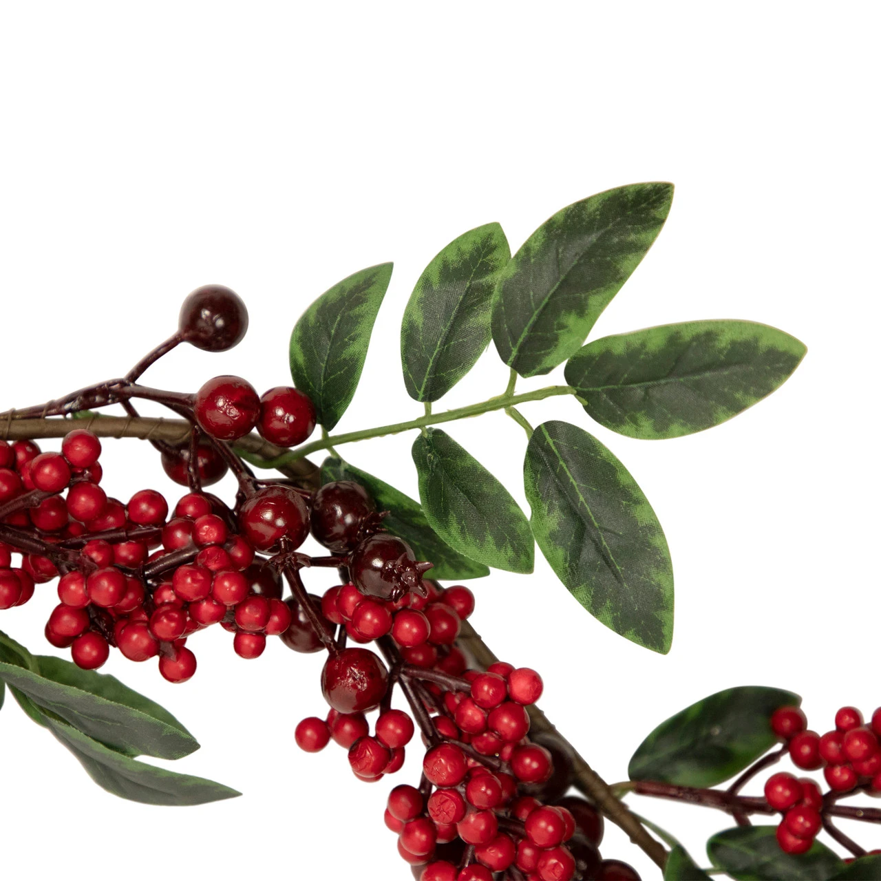 5' X 3.25" Red Berries With Leaves Artificial Christmas Garland, Unlit 5 5' X 3.25" Red Berries With Leaves Artificial Christmas Garland, Unlit - Image 3