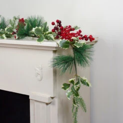 5' X 5" Holly And Pine Springs Artificial Christmas Garland - Unlit 6 5' X 5" Holly And Pine Springs Artificial Christmas Garland - Unlit -Optimal Christmas Shop northlight vm02196 3 22852.1667573699