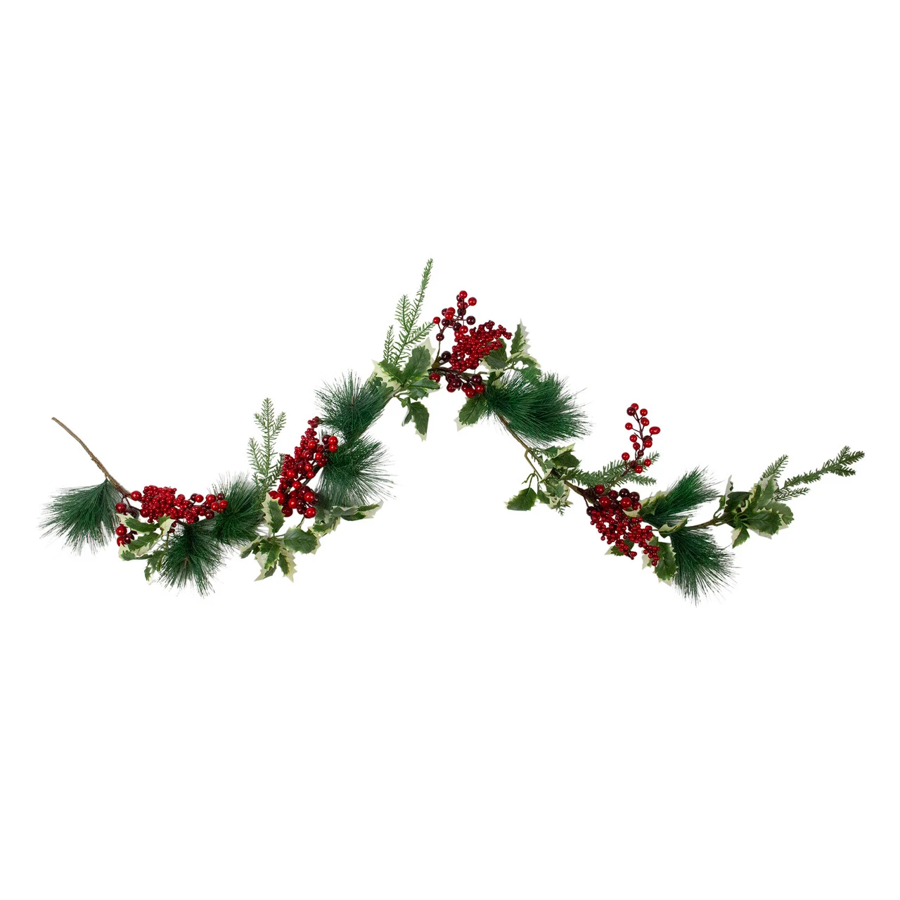 5' X 5" Holly And Pine Springs Artificial Christmas Garland - Unlit 3 5' X 5" Holly And Pine Springs Artificial Christmas Garland - Unlit