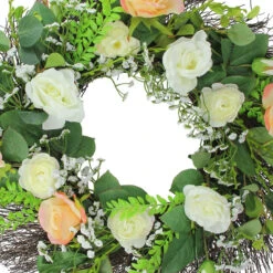 Rose And Foliage Artificial Spring Wreath - 24-Inch, Unlit 7 Rose And Foliage Artificial Spring Wreath - 24-Inch, Unlit -Optimal Christmas Shop northlight vm18643 3 33606.1667520268