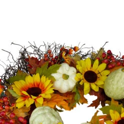 Sunflowers And Gourds Artificial Thanksgiving Wreath - 26-Inch, Unlit 9 Sunflowers And Gourds Artificial Thanksgiving Wreath - 26-Inch, Unlit -Optimal Christmas Shop northlight vm26536 4 46258.1667573675