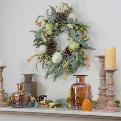 Gourds And Foliage Artificial Thanksgiving Wreath - 24-Inch, Unlit -Optimal Christmas Shop northlight vm26539 3 13156.1667572650