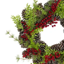 Frosted Pine Cones And Berries Artificial Christmas Wreath - 18-Inch, Unlit -Optimal Christmas Shop northlight vm26540 1 51935.1667578028