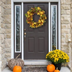 Berries And Twigs Artificial Thanksgiving Wreath Yellow 30-Inch - Unlit -Optimal Christmas Shop northlight vm26541 styled 07310.1678902858