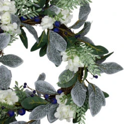 Iced Hydrangeas, Blueberries, And Foliage Artificial Christmas Wreath - 26 Inch, Unlit -Optimal Christmas Shop northlight vm26545 2 30683.1667572661