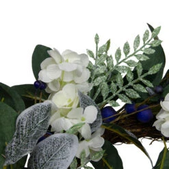 Iced Hydrangeas, Blueberries, And Foliage Artificial Christmas Wreath - 26 Inch, Unlit -Optimal Christmas Shop northlight vm26545 3 69981.1667572661