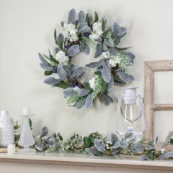 Iced Hydrangeas, Blueberries, And Foliage Artificial Christmas Wreath - 26 Inch, Unlit -Optimal Christmas Shop northlight vm26545 4 29941.1667572661