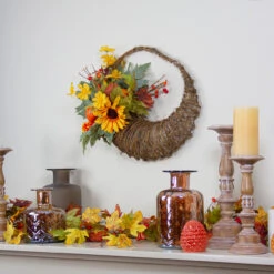 Cornucopia And Sunflower With Pumpkins Artificial Thanksgiving Wreath - 20-Inch, Unlit 6 Cornucopia And Sunflower With Pumpkins Artificial Thanksgiving Wreath - 20-Inch, Unlit -Optimal Christmas Shop northlight vm26548 3 13571.1667488692
