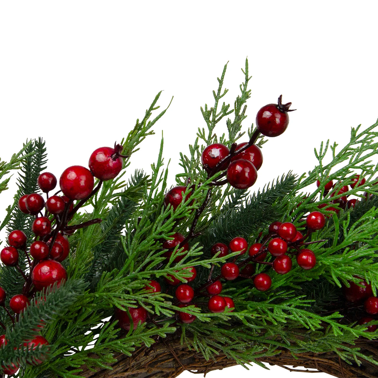 Mixed Pine And Berries Artificial Christmas Wreath - 26 Inch, Unlit 6 Mixed Pine And Berries Artificial Christmas Wreath - 26 Inch, Unlit - Image 4