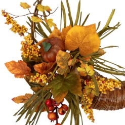 Fall Leaves, Berries And Pumpkins Artificial Thanksgiving Cornucopia Wreath - 18-Inch, Unlit 7 Fall Leaves, Berries And Pumpkins Artificial Thanksgiving Cornucopia Wreath - 18-Inch, Unlit -Optimal Christmas Shop northlight vm37745 02 42281.1667656717