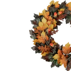 Brown And Green Autumn Harvest Artificial Leaves Wreath - 20 Inch, Unlit -Optimal Christmas Shop northlight vm37747 2 78538.1667656715