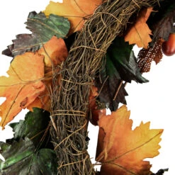 Brown And Green Autumn Harvest Artificial Leaves Wreath - 20 Inch, Unlit -Optimal Christmas Shop northlight vm37747 4 15185.1667656716