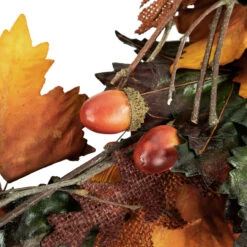 Brown And Green Autumn Harvest Artificial Leaves Wreath - 20 Inch, Unlit -Optimal Christmas Shop northlight vm37747 5 92454.1667656715