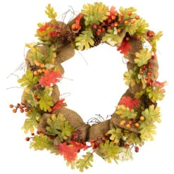 Berry And Pine Cones Artificial Thanksgiving Wreath - 18-Inch, Unlit