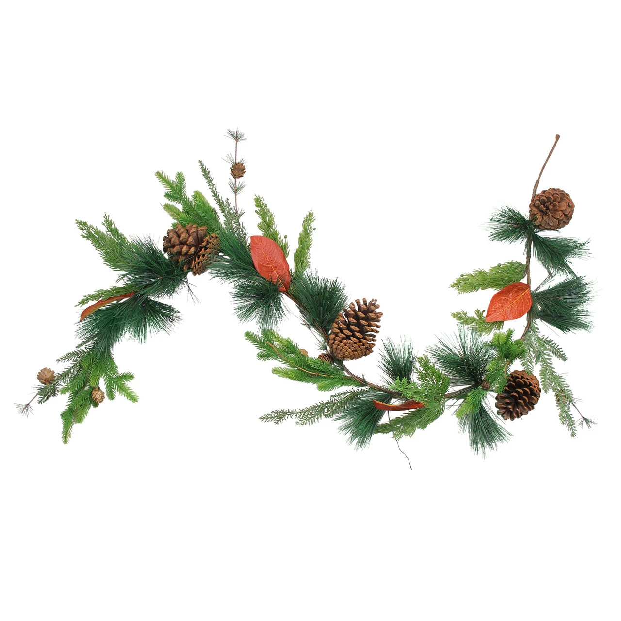 5' X 5" Green And Brown Pine Cones Artificial Christmas Garland - Unlit 4 5' X 5" Green And Brown Pine Cones Artificial Christmas Garland - Unlit - Image 2