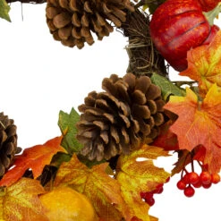 Leaves, Pine Cones And Pumpkins Artificial Fall Harvest Wreath - 20-Inch, Unlit 9 Leaves, Pine Cones And Pumpkins Artificial Fall Harvest Wreath - 20-Inch, Unlit -Optimal Christmas Shop northlight vm37829 4 39117.1667597253