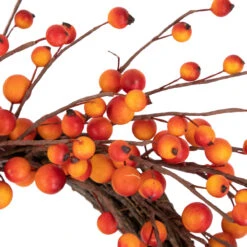 Orange Berries And Twig Artificial Fall Harvest Wreath 14- Inch, Unlit 15 Orange Berries And Twig Artificial Fall Harvest Wreath 14- Inch, Unlit -Optimal Christmas Shop northlight vm37851 3 55896.1684449119