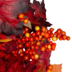 Leaves And Flowers Fall Harvest Wreath - 24-Inch, Unlit -Optimal Christmas Shop northlight vm89234 2 38239.1667574723