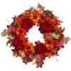 Leaves And Flowers Fall Harvest Wreath - 24-Inch, Unlit -Optimal Christmas Shop northlight vm89234 95327.1667574721